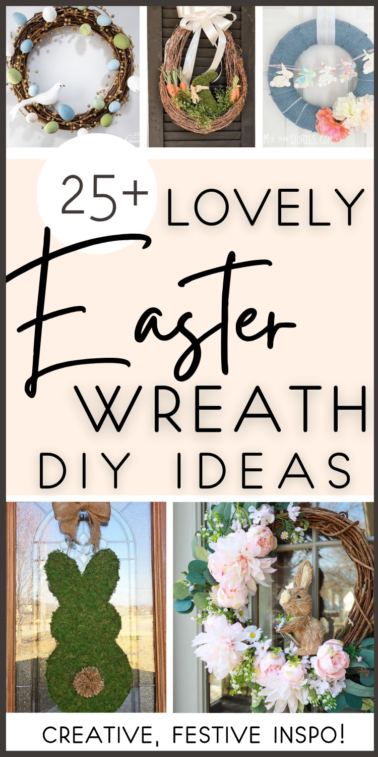 easter wreath collage pin with elevated wreaths