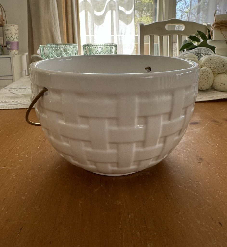 glass woven ceramic easter basket