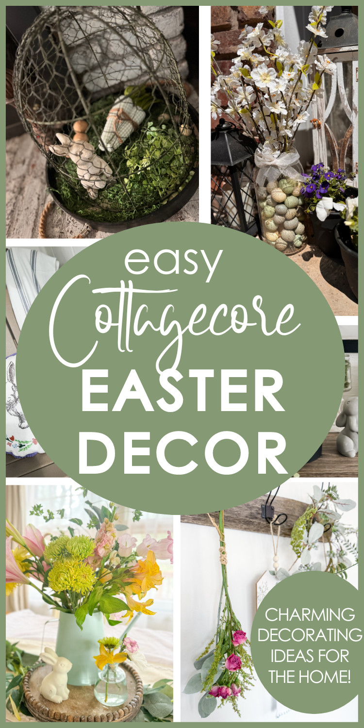 cottagecore easter decor collage