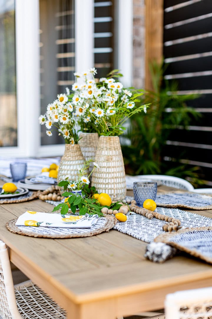lemons daisies tablescapes craftberry busy