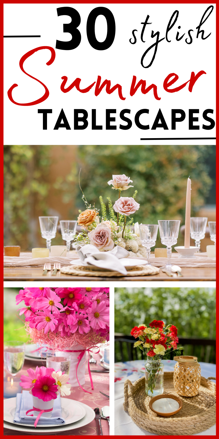 summer tablescapes pin collage