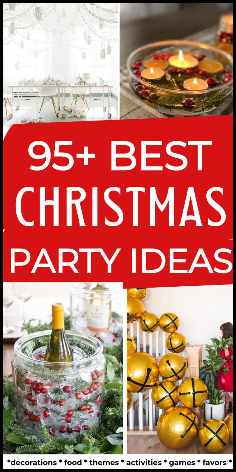 christmas party pin collage