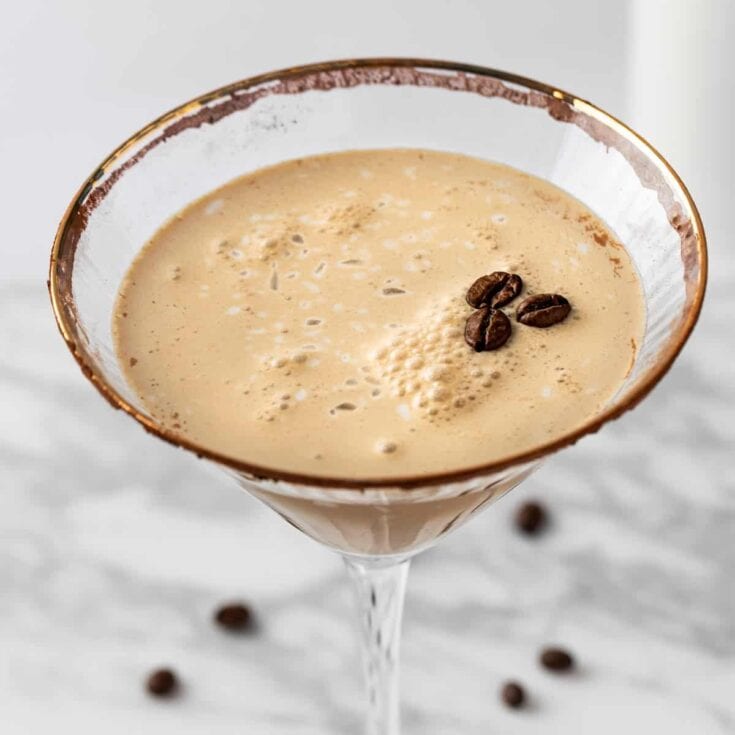 Rich coffee-flavored dessert in a martini glass with coffee beans garnish, perfect for coffee lovers and dessert enthusiasts, showcasing a creamy, indulgent treat from A Hundred Affections.