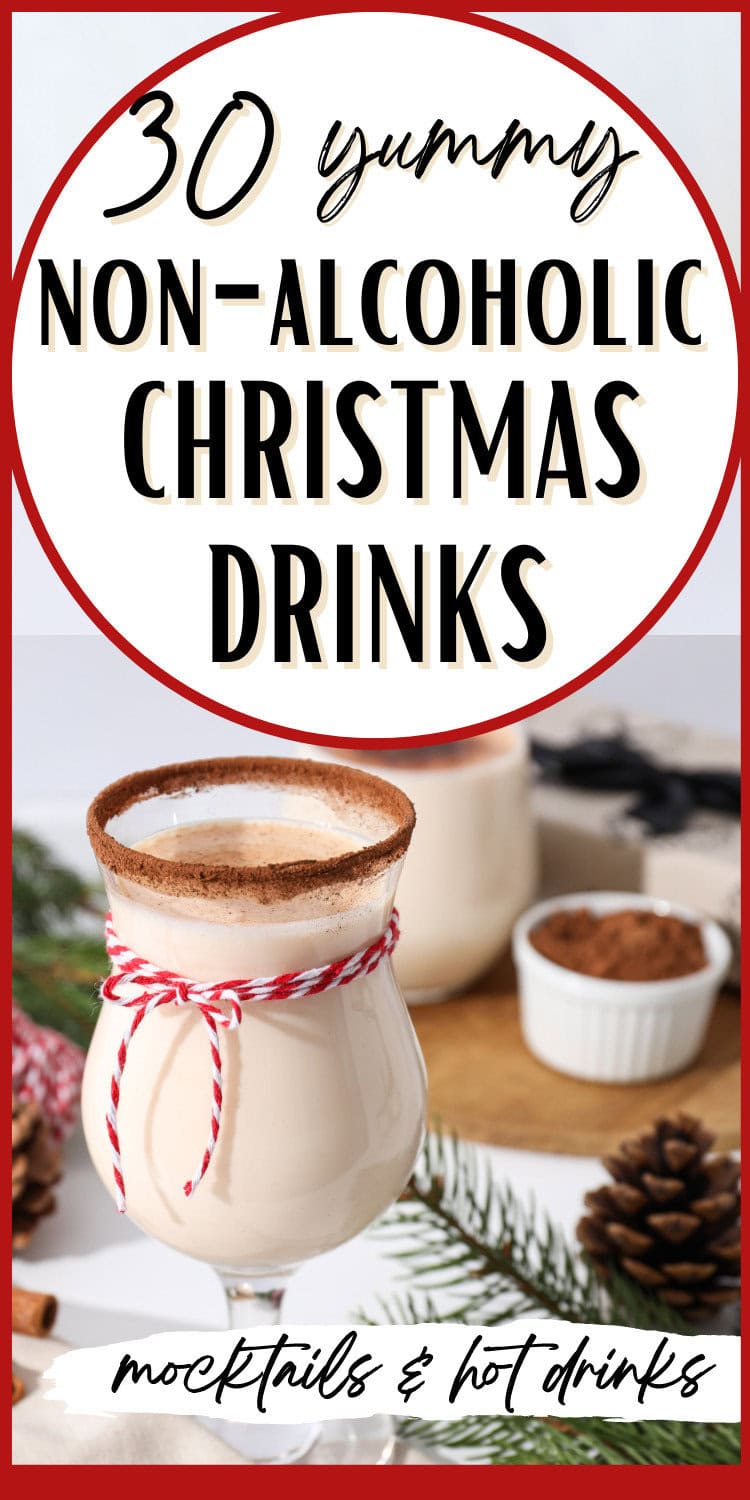 christmas mocktail with white warm christmas drink with cinnamon