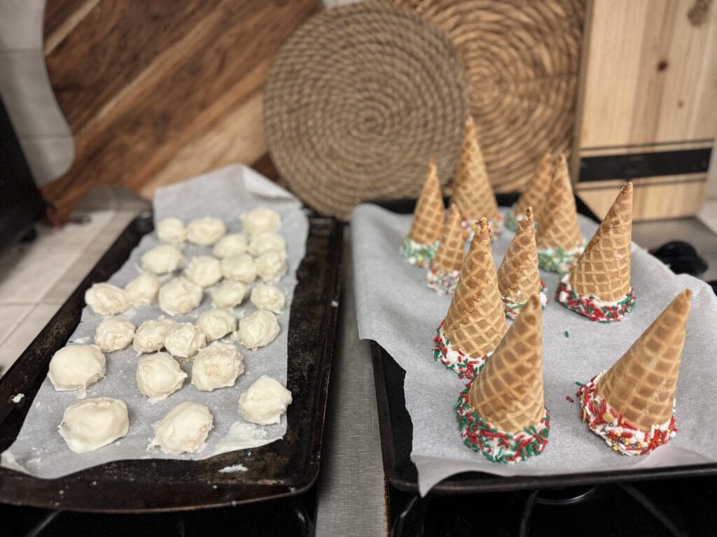 coconut snowballs and chocolate covered snowcones