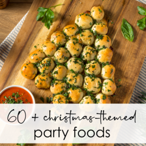 christmas themed party foods feature, pull apart christmas tree bread