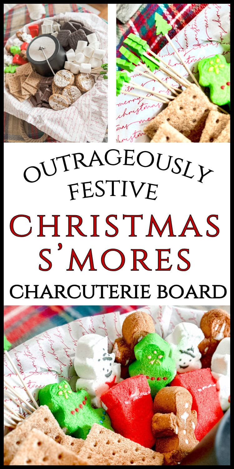 Colorful Christmas s'mores with festive marshmallows and crackers for holiday baking and gifting.