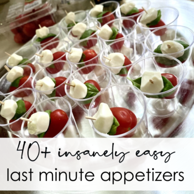 Caprese bites in cups for last minute appetizer