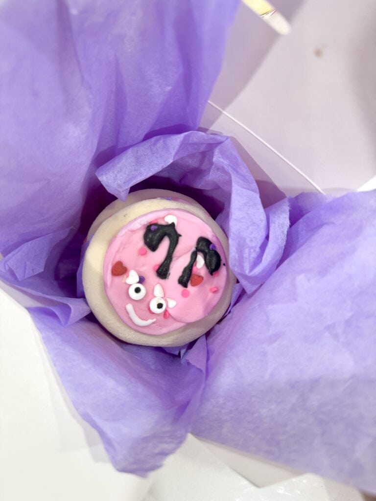 chinese food box with love bug cookie for valentines day