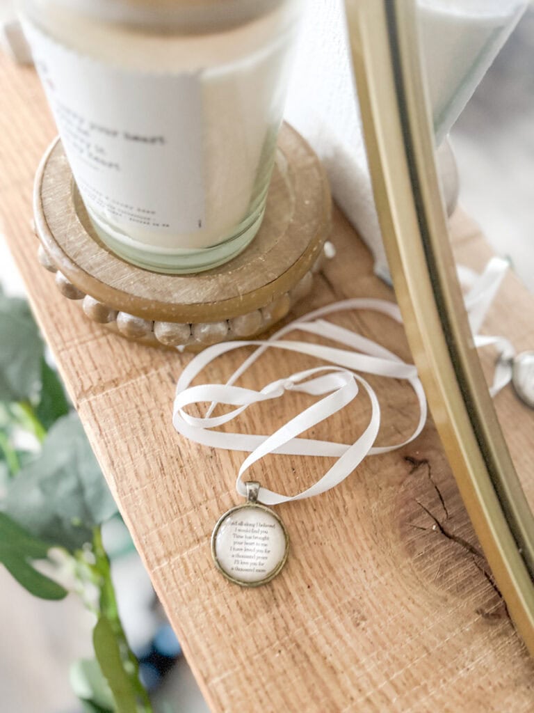 locket with song for subtle valentine mantel decor