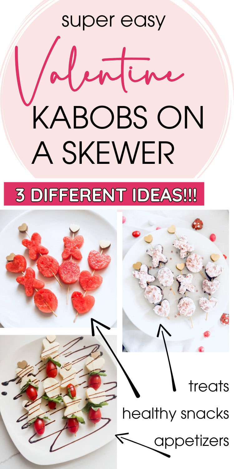 Colorful Valentine's Day snacks on white plates, featuring healthy treats, appetizers, and desserts for easy, festive celebrations. Perfect for Valentine's Day parties and gift ideas.