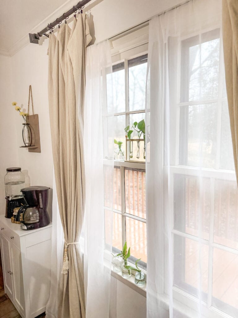 light airy sheer curtains for cottage core home for spring