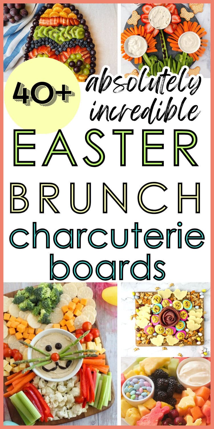 easter charcuterie brunch board collage