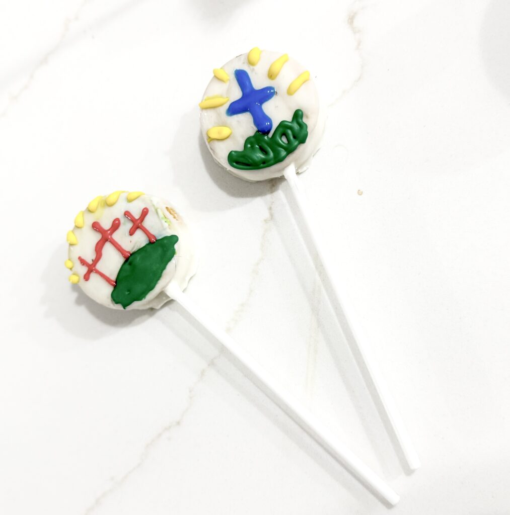 christian easter oreo pops with crosses