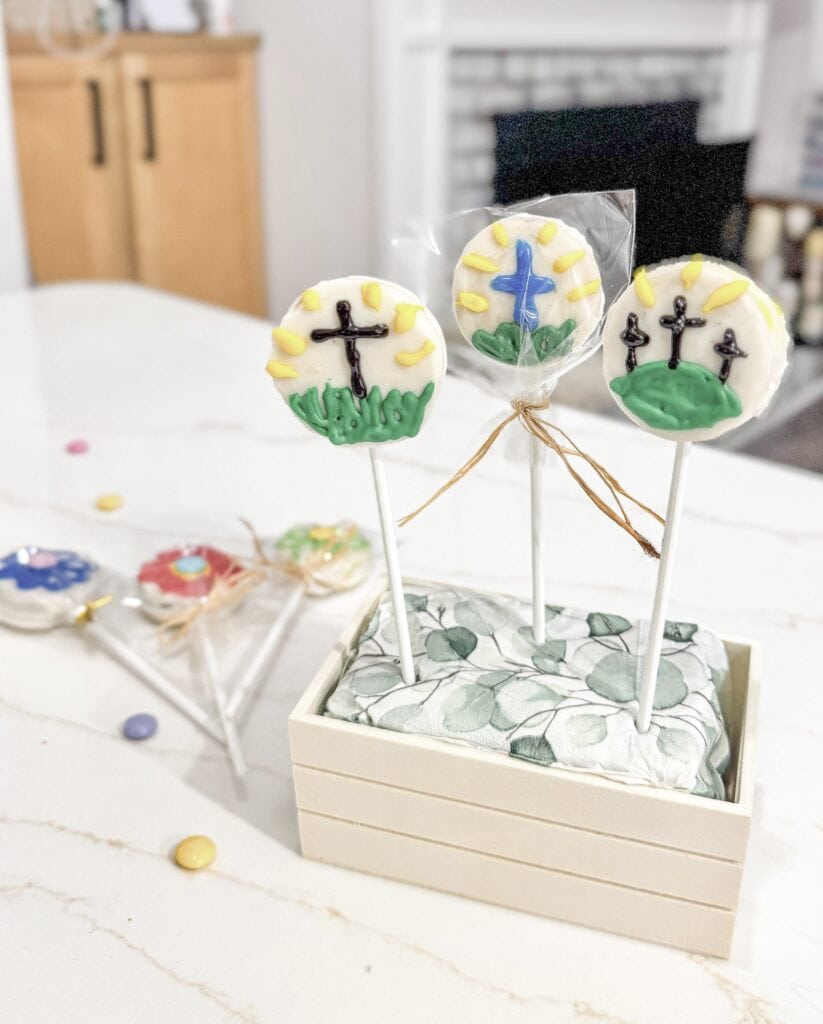 crosses arranged as oreo cake pops