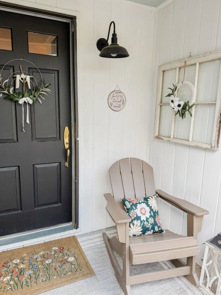easter porch with Christ centered decorations