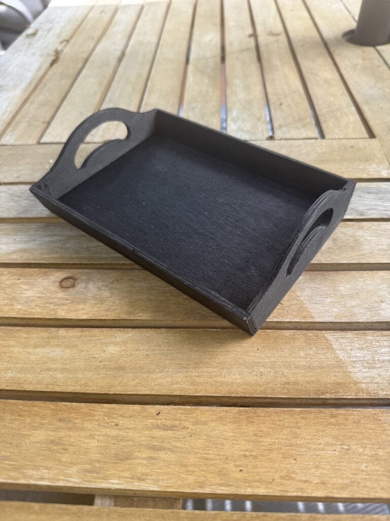 painted black tray