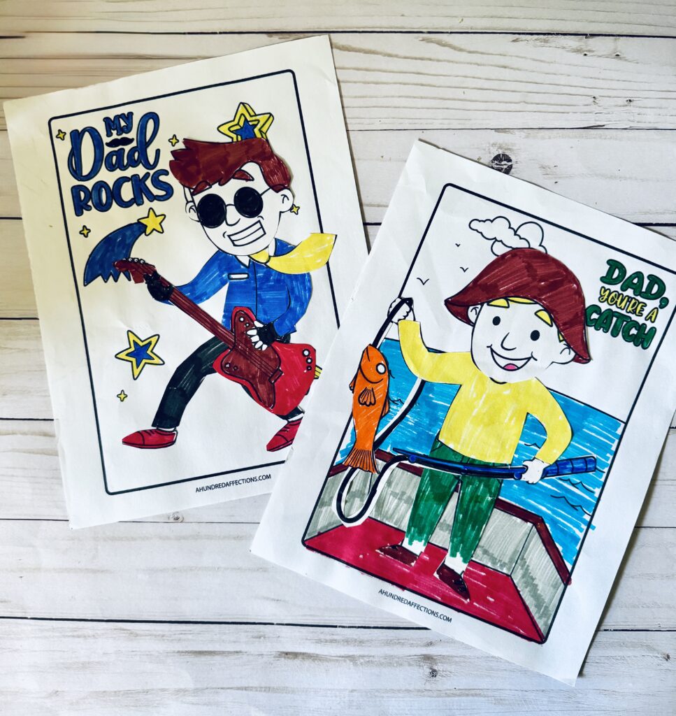 rockstar fishing dads color cut print printable
