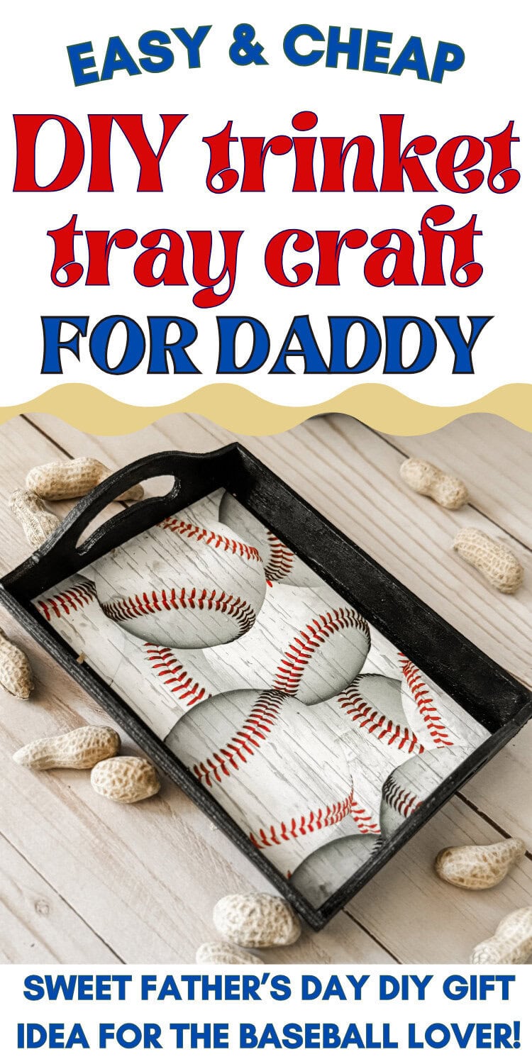 dollar tree baseball diy tray for father's day gift