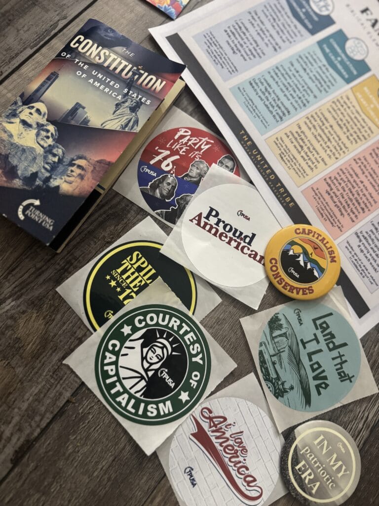Tpusa stickers and pins