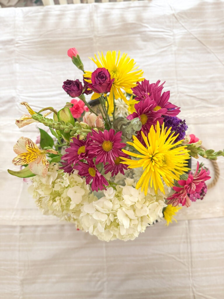 top view large blooms for summer centerpiece