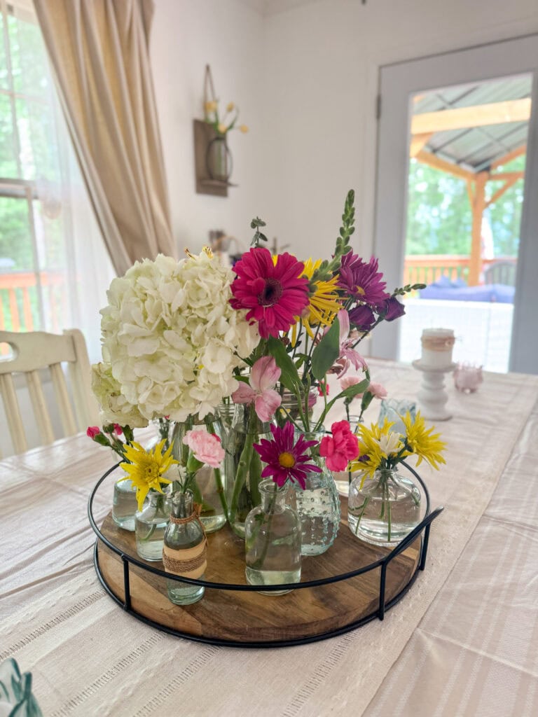 light airy summer blooms in hearth and hand tray