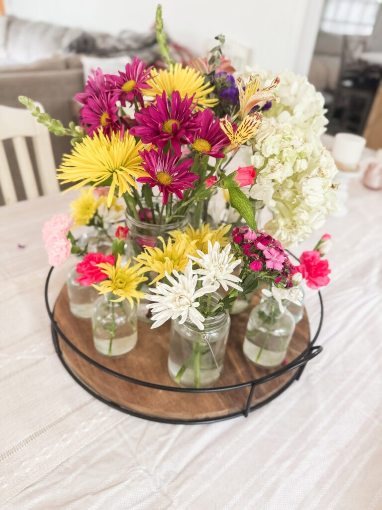 tall blooms on summer table centerpieces