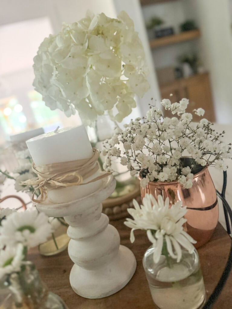 rustic neutral summer centerpiece