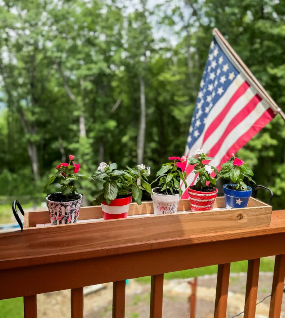 feature image with flag and painted pots