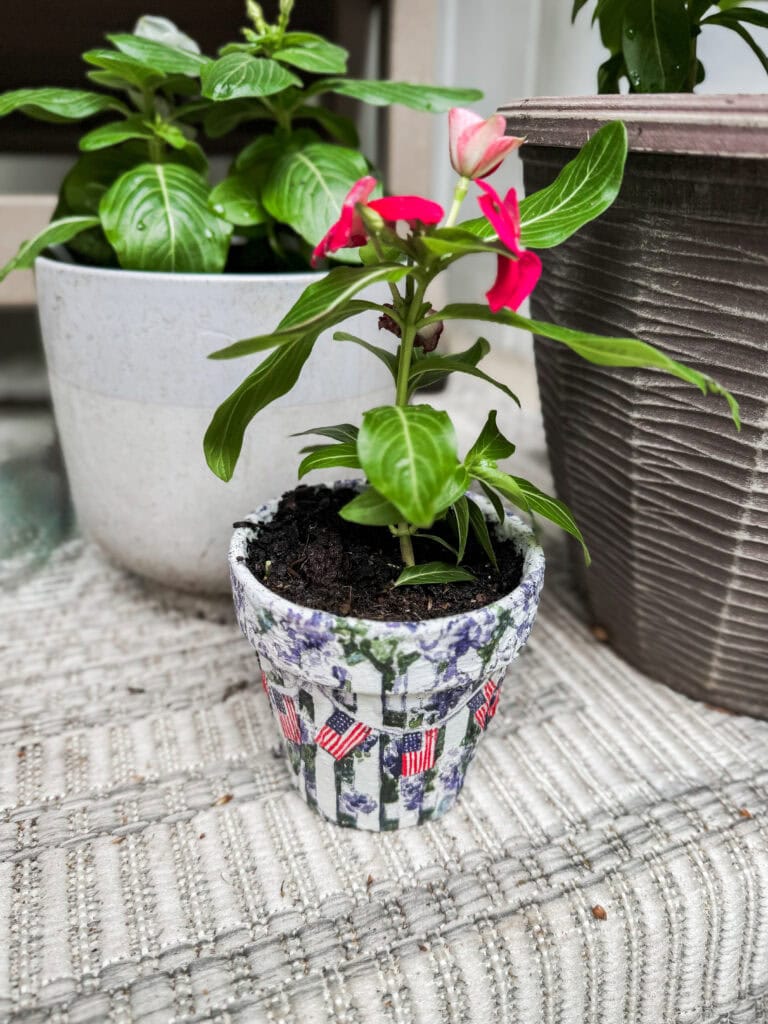 Mod Podge decoupage flower pot