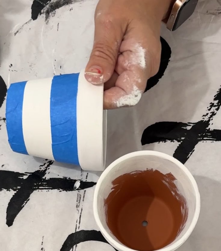 painters tap around pot