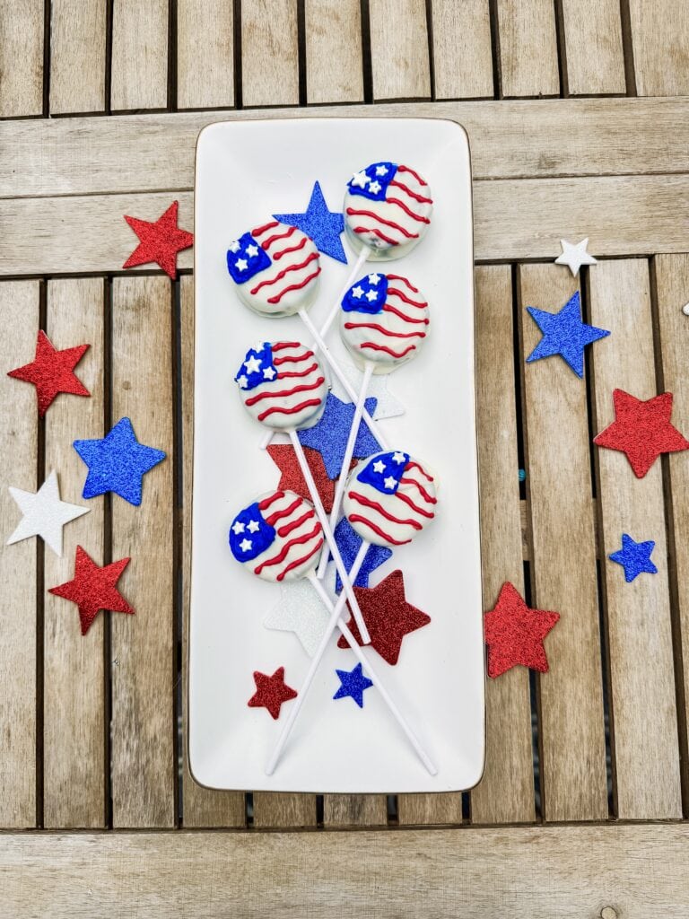 Oreo flag pops for 4th of july or memroail day