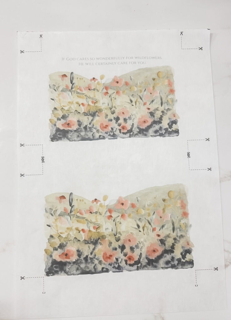 Delicate watercolor floral design with uplifting quote about God's care for wildflowers, perfect for inspiration and encouragement, related to faith-based home decor and floral artwork.