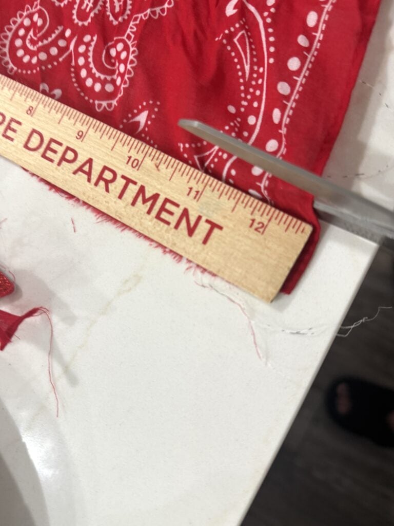 cut bandana for red strip