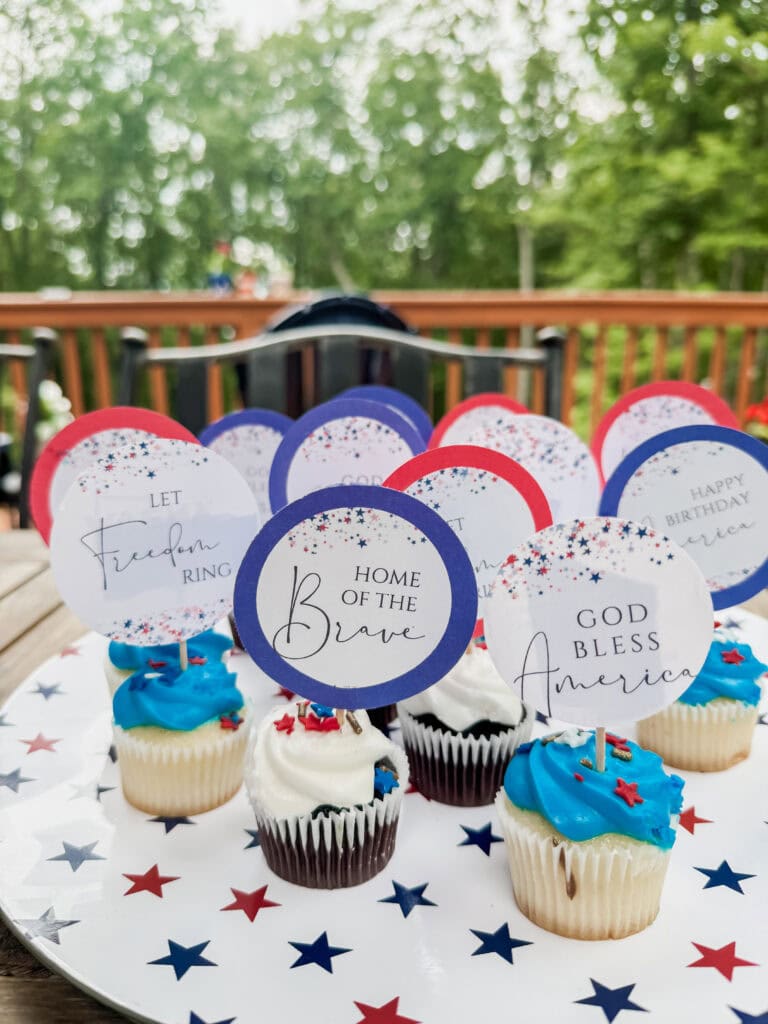 Home of the brave cupcake topper