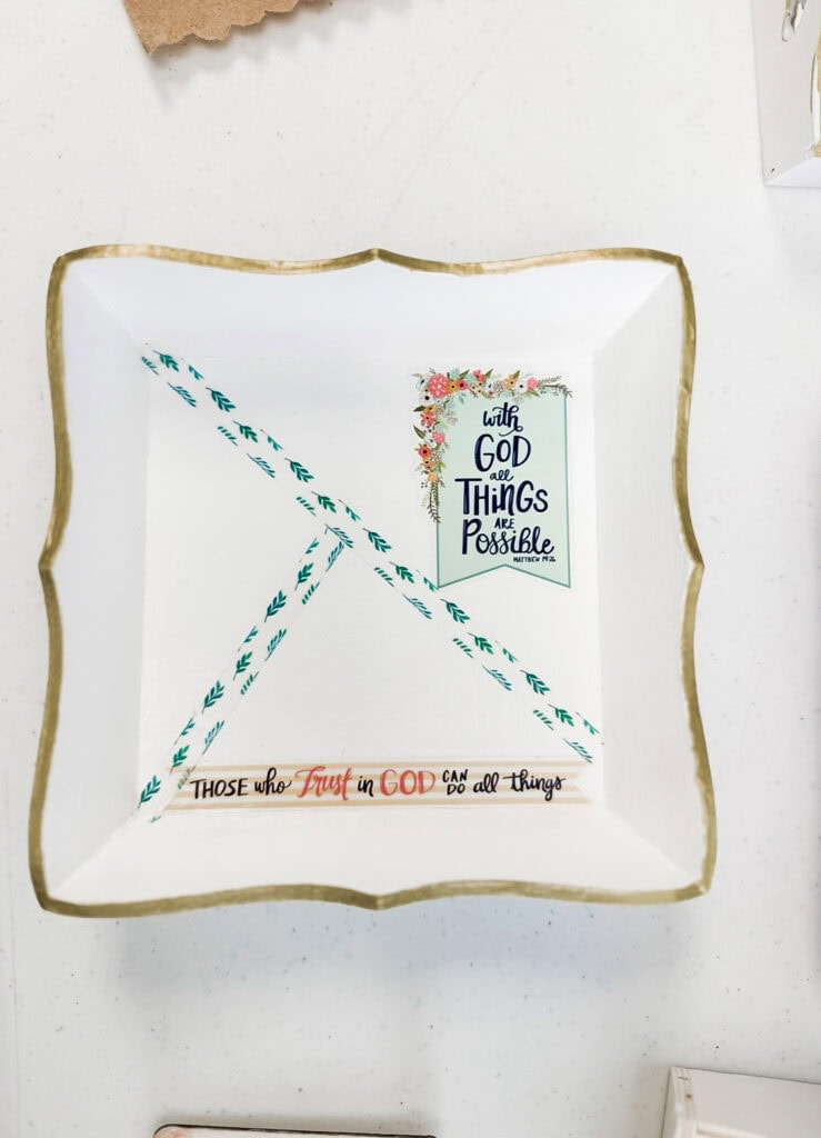 A wood diy tray with a message on it.