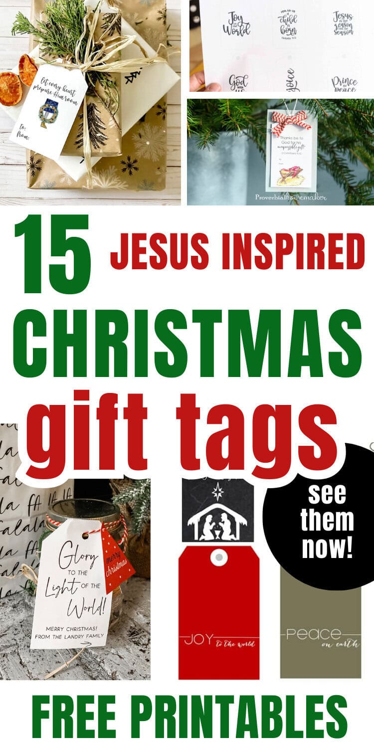 Gift tags with Christmas Jesus-inspired messages for celebrating the true meaning of Christmas and sharing faith. Perfect for holiday gift wrapping and holiday decor, featuring free printable designs.