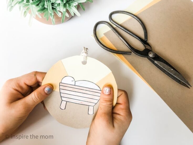Miniature wooden craft of a cozy bedroom with a moon and clouds, perfect for DIY home decor and handmade nursery decor projects.