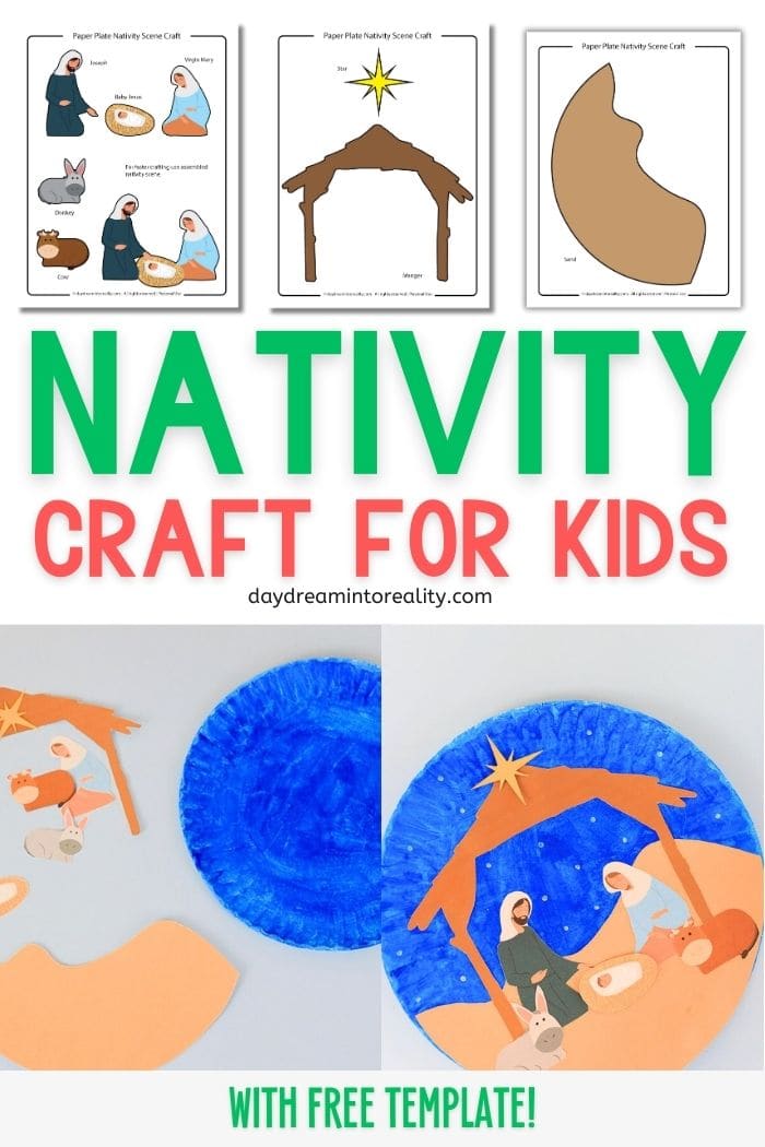 Paper Plate Nativity Scene Craft for Kids, Christmas holiday educational activity, religious craft, preschool, and elementary Bible story project, DIY holiday decoration, festive classroom craft.