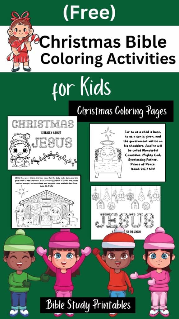 Christmas Bible coloring activities for kids, featuring Jesus and Christmas scene printables designed to teach children about the true meaning of Christmas. Perfect for family and religious education.