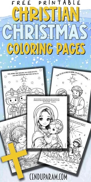 Coloring pages for Christian Christmas, printable and free, featuring biblical and nativity scenes, perfect for kids' holiday activities and religious education.