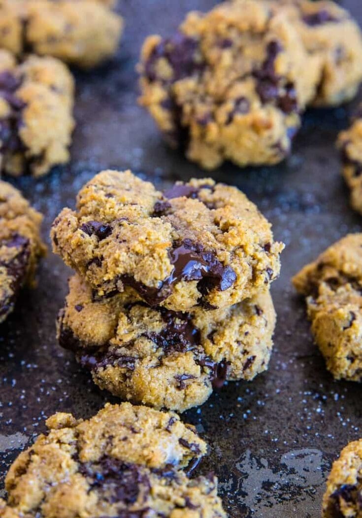 Homemade chocolate chip cookie dough bites with gooey melted chocolate inside, perfect for snacking or baking. Delicious, chewy, and chocolatey treats from A Hundred Affections.