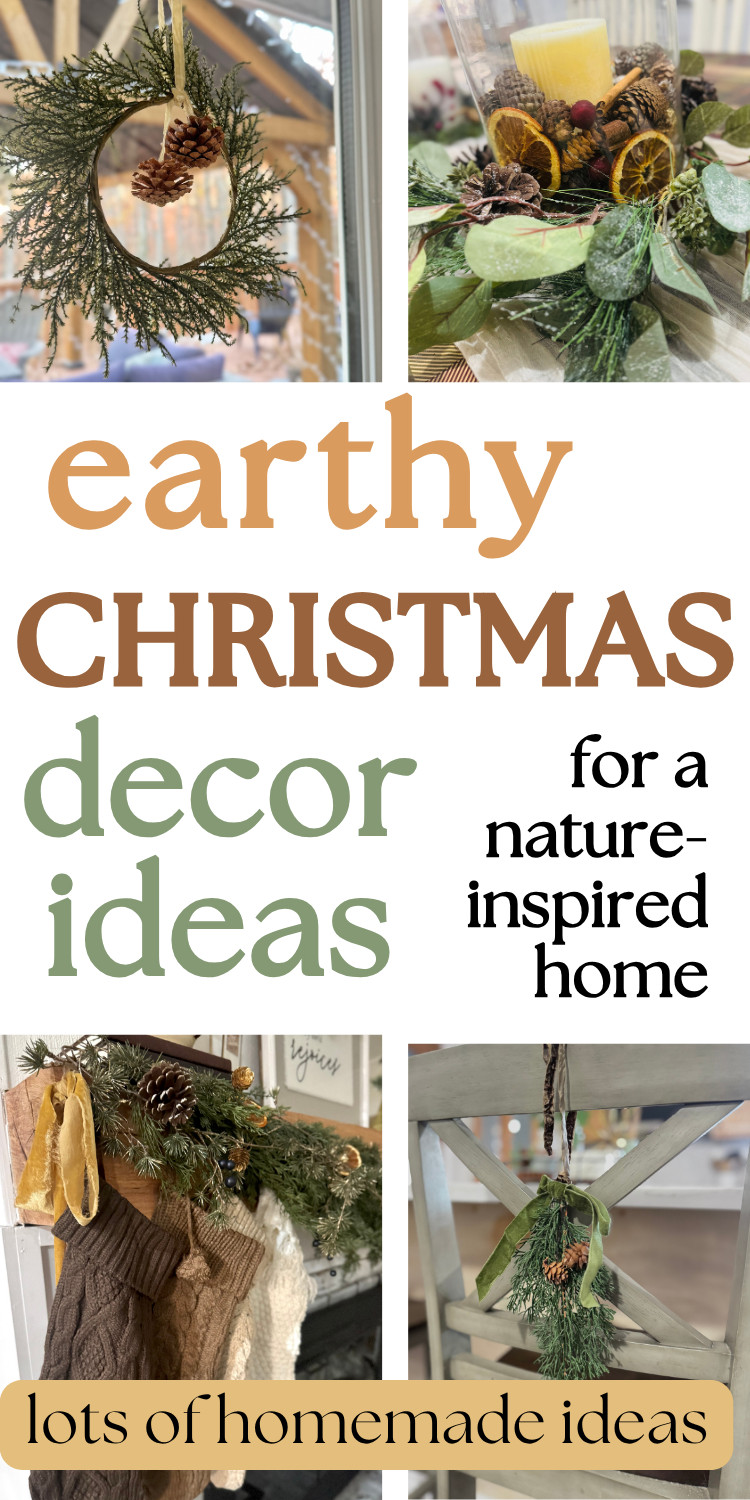Natural holiday wreath decorated with pine cones and greenery.