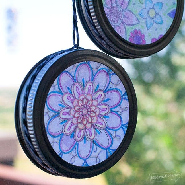 A vibrant, hand-drawn mandala design on a round pendant, perfect for DIY jewelry, craft projects, and artistic accessories to add a touch of creativity and color.