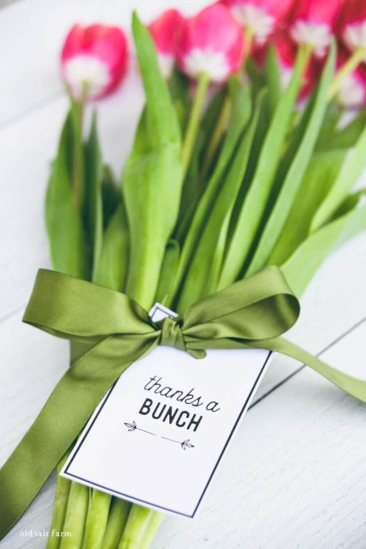 Image for Thanks a Bunch! Printable Gift Tags for Flowers