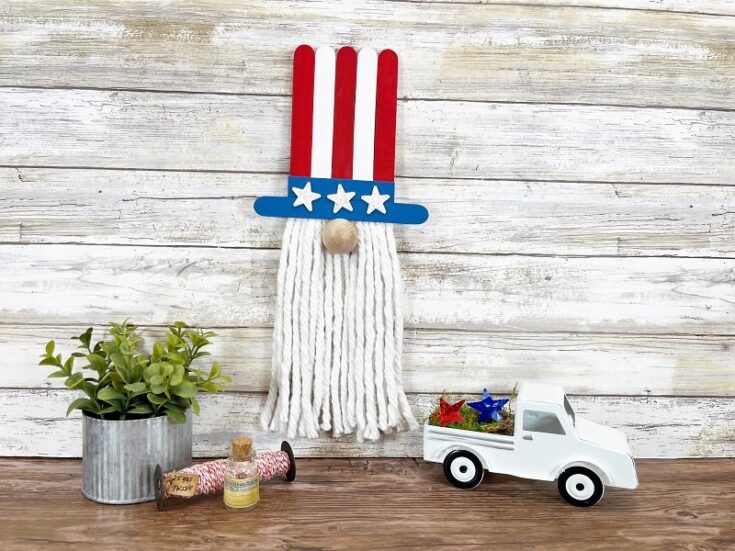 Image for Dollar Tree Craft Stick Uncle Sam Gnome