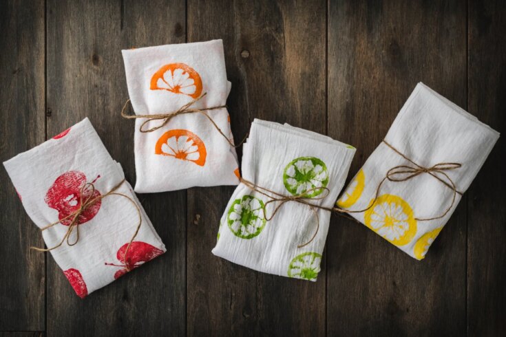 Image for Fruit Stamped Tea Towels