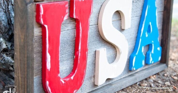 Image for Easy Rustic Wood USA Sign