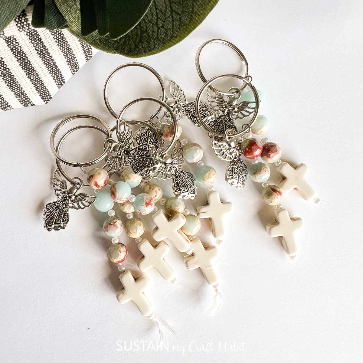 Image for Beaded Cross Keychain 