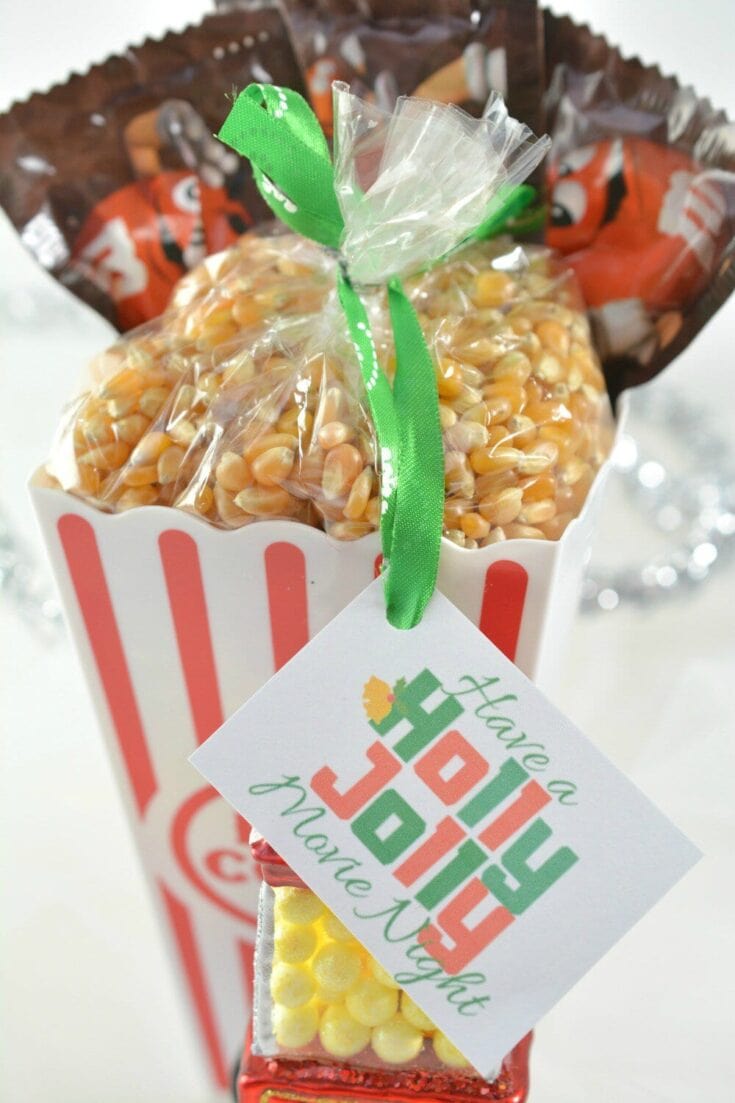 Image for Christmas Movie Night Gift Idea with Free Printable Gift Tag